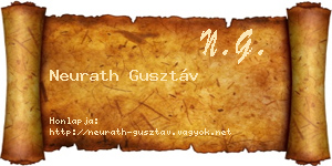 Neurath Gusztáv névjegykártya